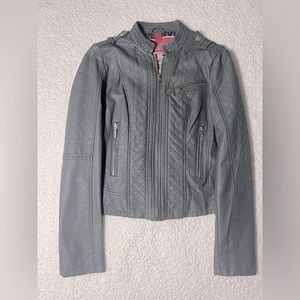 Collection by Bernardo faux leather grey moto jacket. Size Small. Never worn.